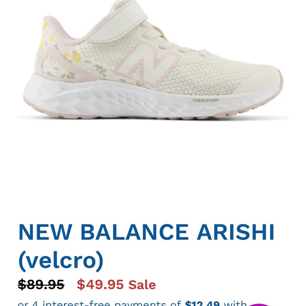 New Balance Arishi Kids Sneakers - Cream and Pink